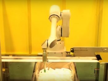 ロボット自動化事例：バラ積み容器の取出しロボットシステム